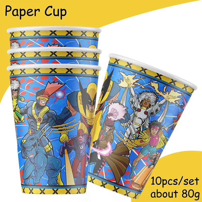 x-men hero cartoon theme birthday party decortaions disposable tableware set paper plate cups straws party supplies napkins