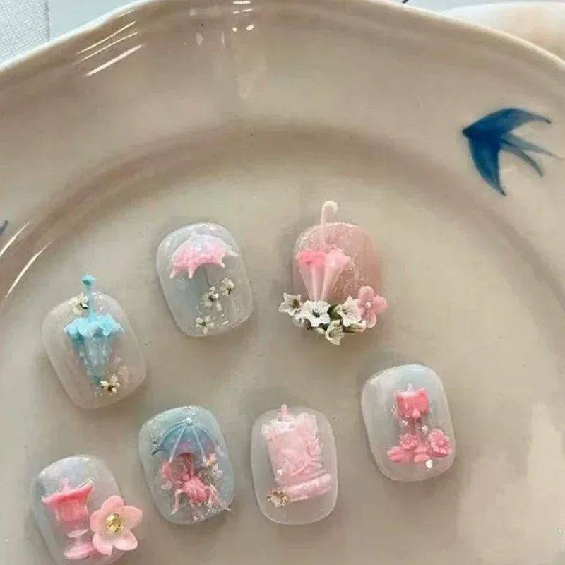 

Цветы зонтик для дизайна ногтей силиконовый рельефный маникюрный салон во французском стиле маникюрный инструмент DIY аксессуары для украшения ногтей