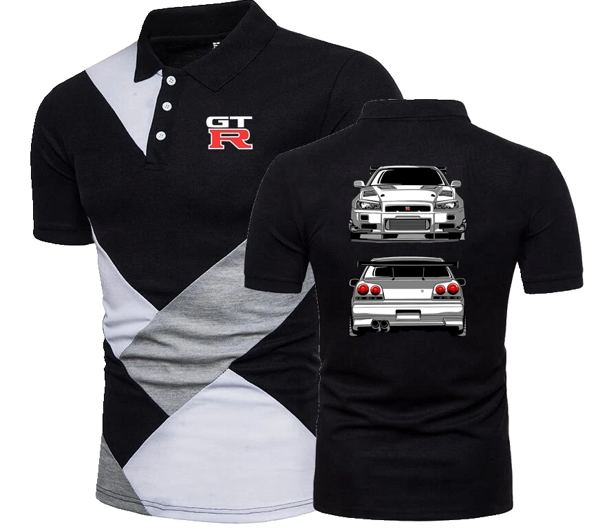 camisa-polo-casual-gtr-ares-masculina-e-feminina-modificada-team-nissans-polos-de-contraste-f1-emenda-r35-r34