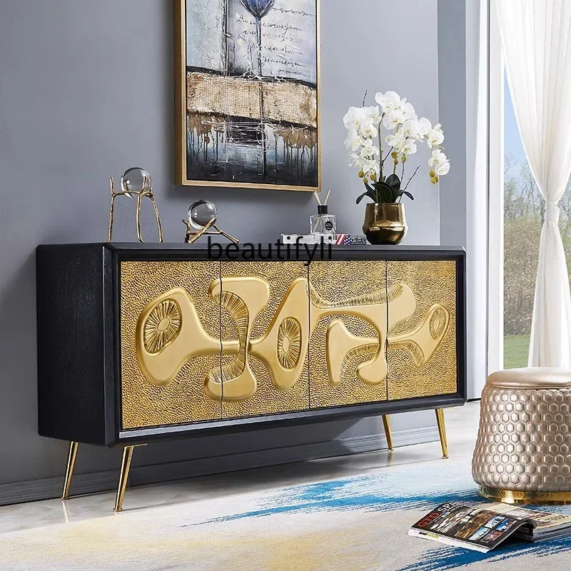 

57 American entrance, multi-functional dining side, living room decorative cabinet, three-dimensional locker stainless steel fe