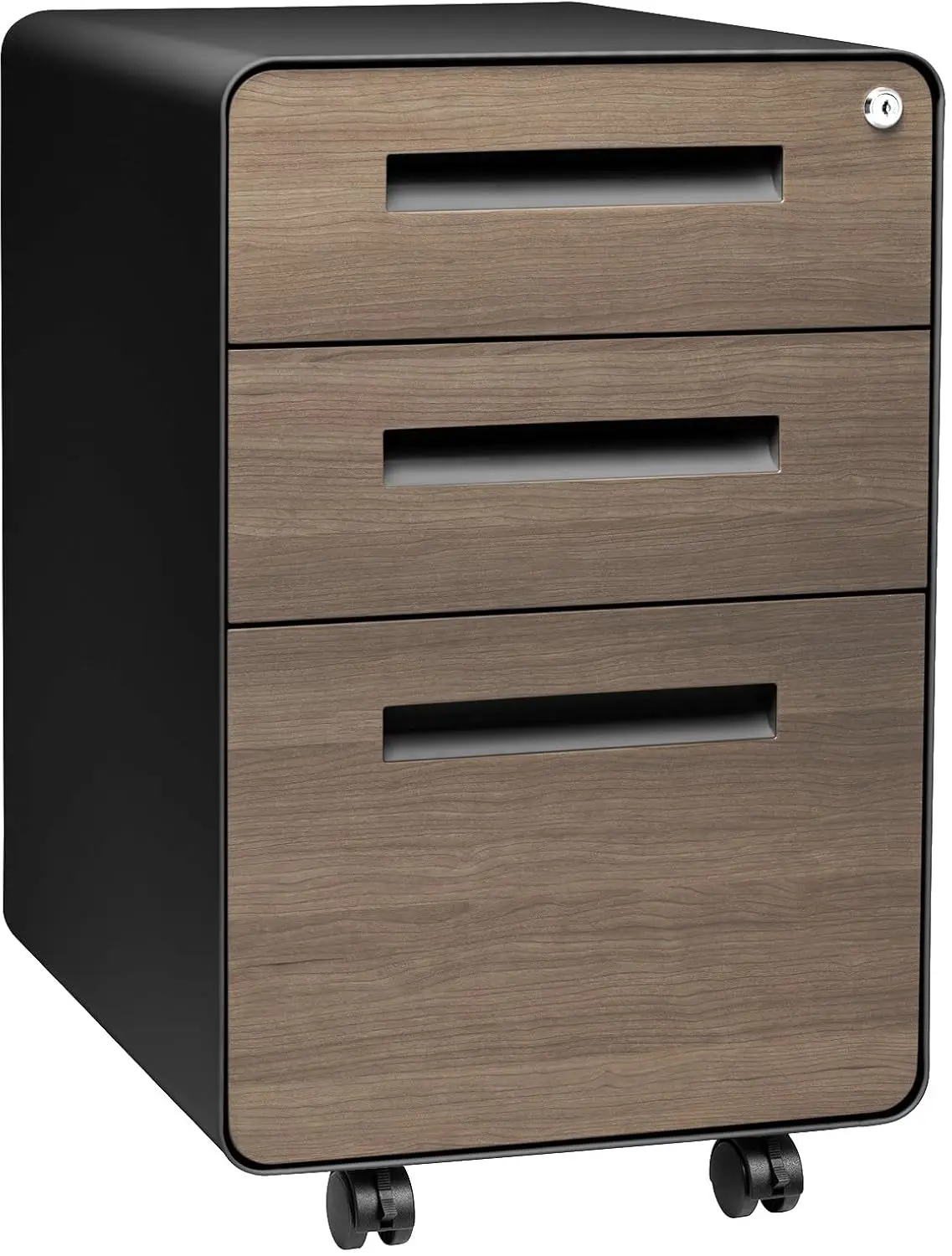 3 Drawer Metal File Cabinet with Lock Under Desk for Legal Letter Folders, Wheels & Stationary Feet, Pre-Assembled, Customized