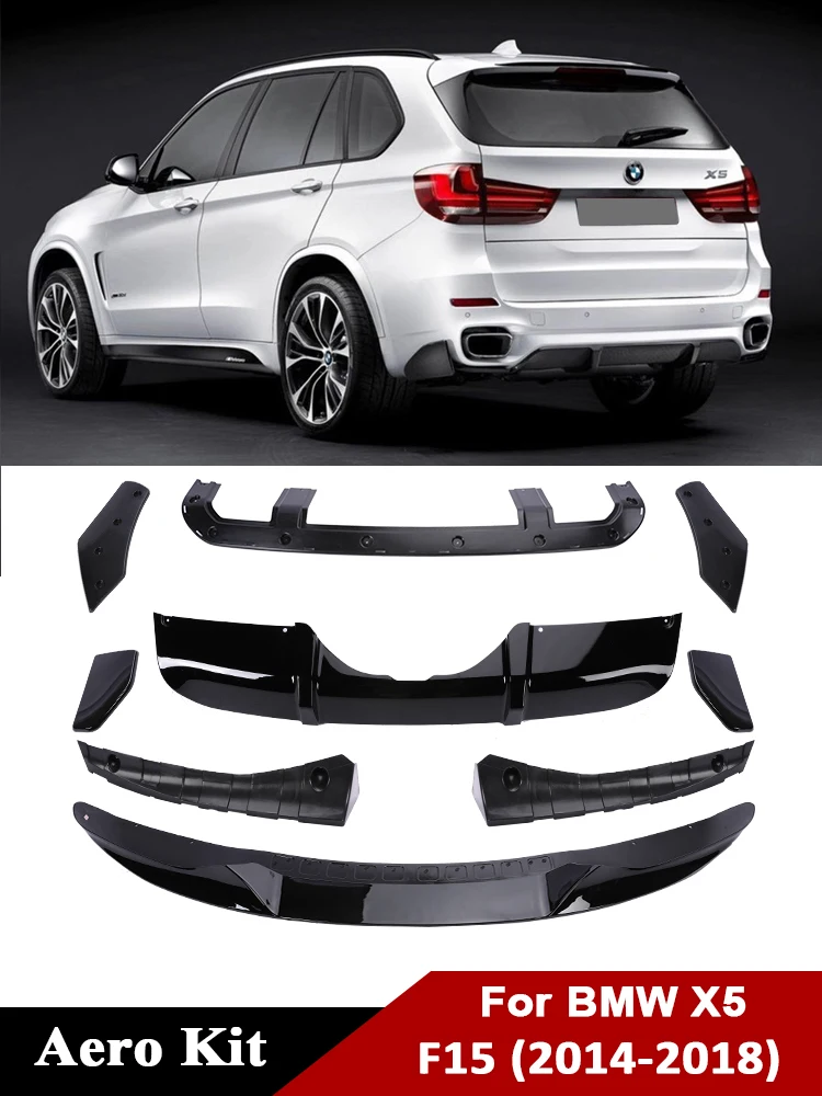 Gloss Black M Performance Body Kit for M Tech Rear Bumper Diffuser Front Lip Aero Kit For BMW X5 F15 2014-2018 Exterior Part