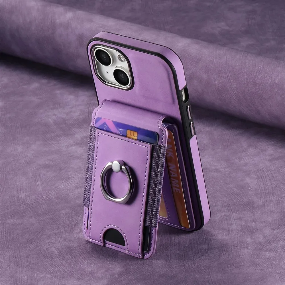

Wallet Case with Card Holder for iPhone 16 15 14 13 12 11 Pro Max X XS XR 7 8 6 6S Plus SE 2020 2022 Kickstand PU Leather Cover
