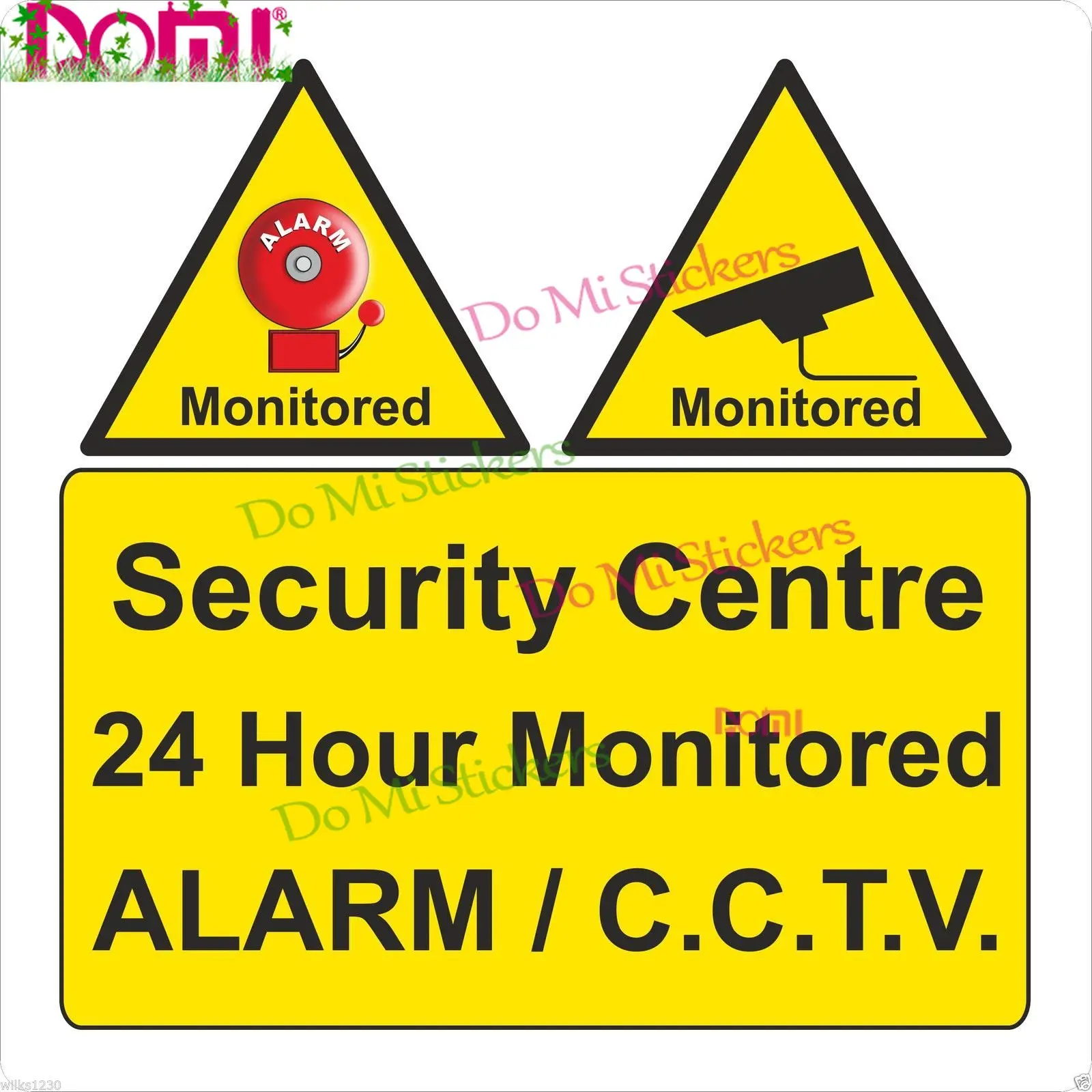 CCTV IN OPERATION sticker security center 24 hour monitored alarm and cctv sign Die-Cut waterproof PVC