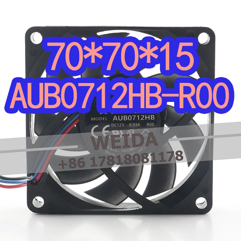 

Оригинальный вентилятор охлаждения Delta 12V 0.33A AC EC 7015 7CM для корпуса проектора/инвертора, трехпроводной, AUB0712HB-R00