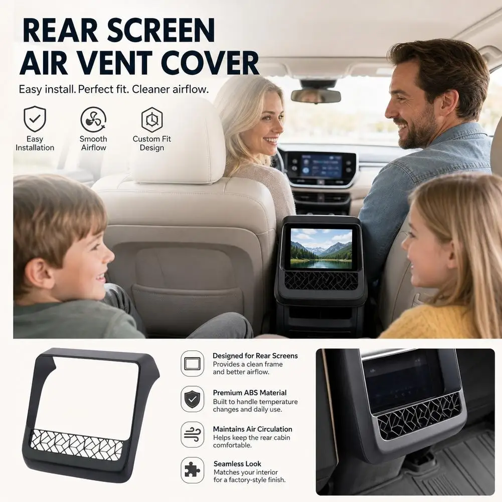 Für Tesla Model YL Y Juniper Model 3 Highland 2026 2025 Rücksitz-Bildschirmschutz Lüftungsgitter AC-Abdeckung Dekor-Modifikationsteile – Detail 6