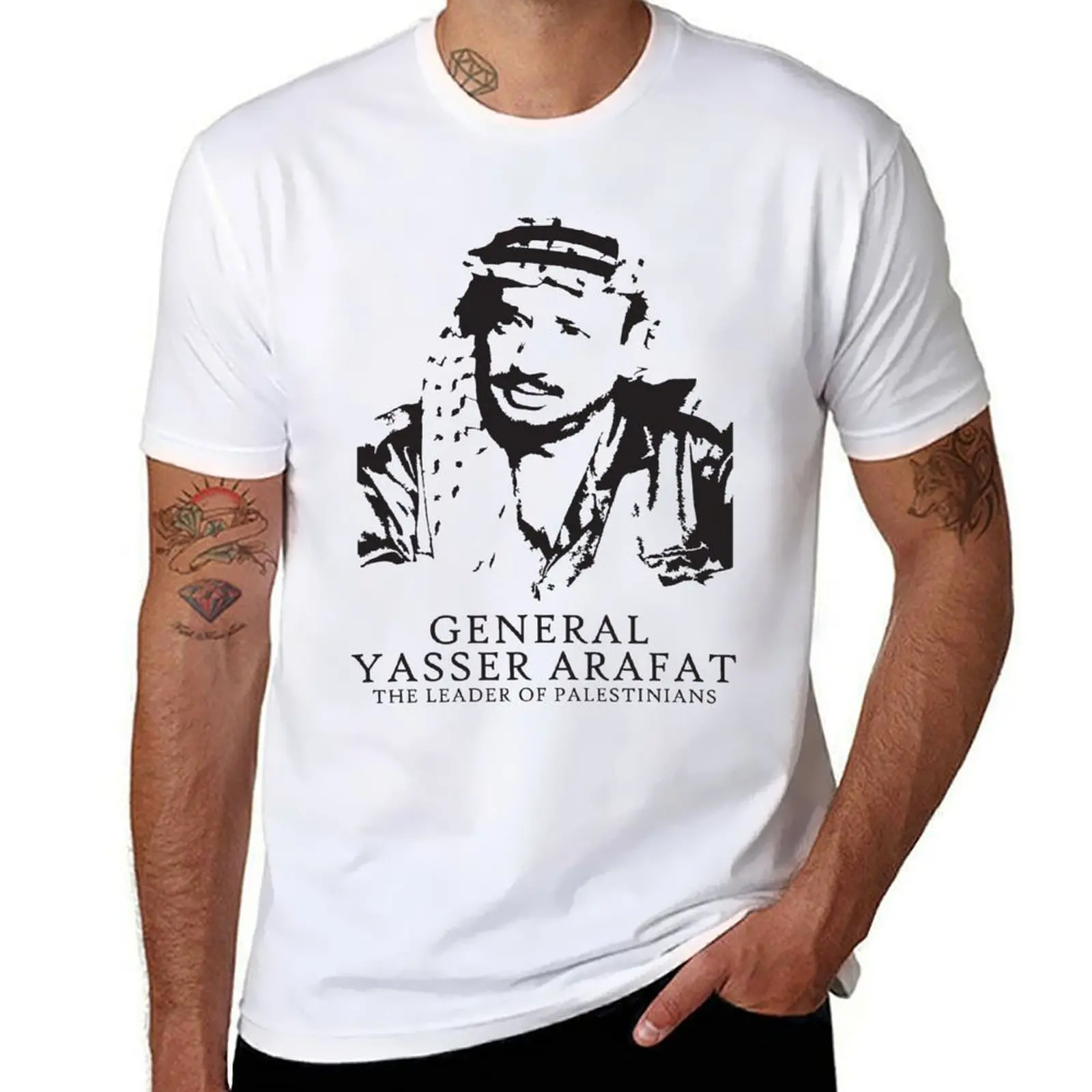 

Yasser Arafat T shirts and stickers T-Shirt black cotton t-shirt plain for man package man t shirts cotton T-Shirt