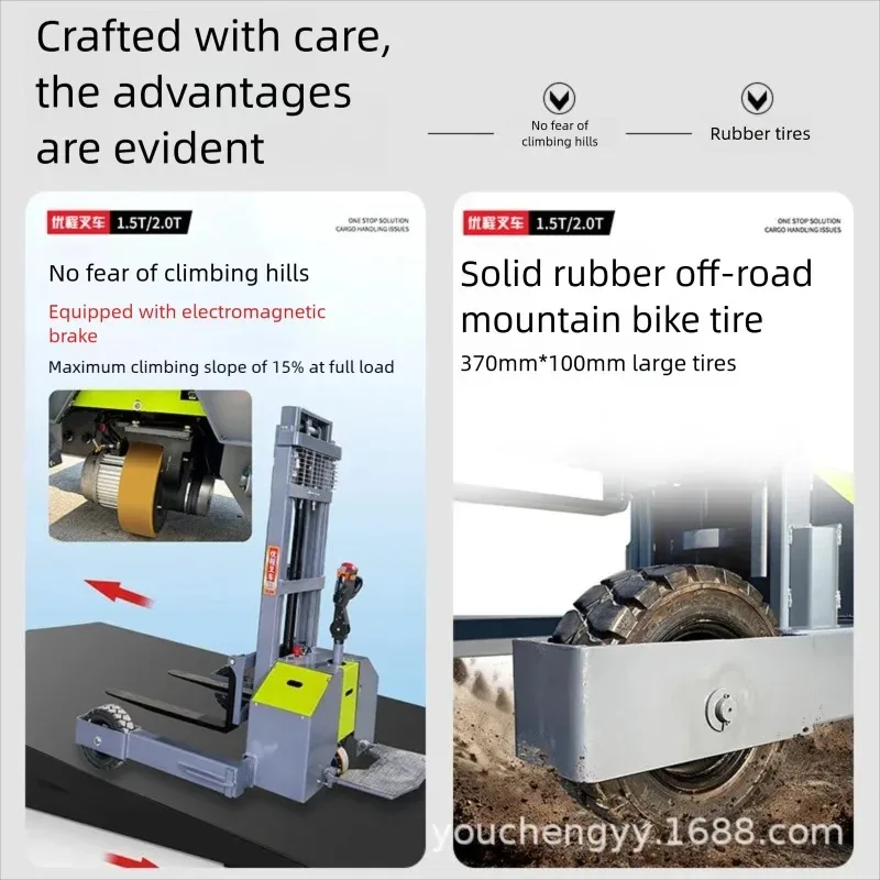 

FOB Outdoor Off Road Electric Hydraulic Stacker Forklift Lift Truck For Warehouse Dock Elevated Loading Unloading Station