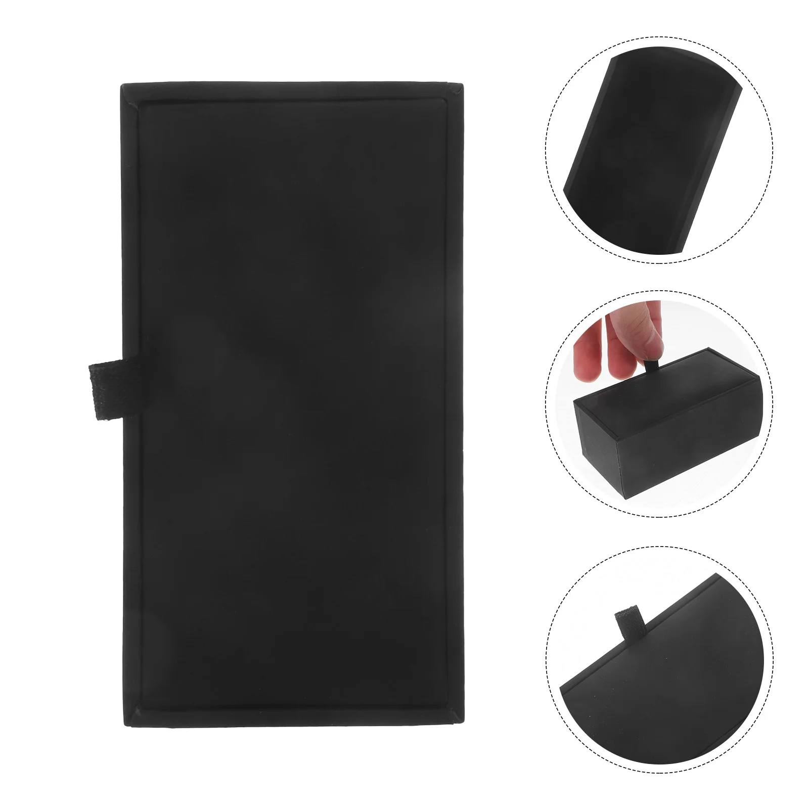 

Black Cufflinks Box Empty Storage Boxes For Jewelry Gift Portable Organizer Travel Use Rigid Protective Case