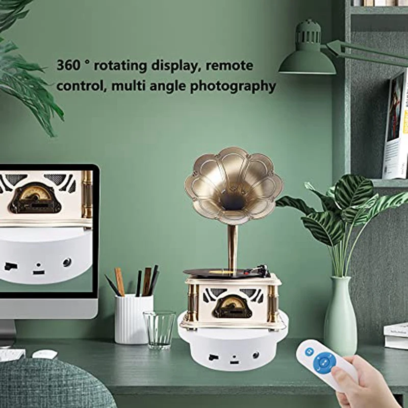 Rotating Display Stand Adjustable Speed + Remote Control 5.1In Diameter 11Lb Load Capacity Type-C Power Supply Durable (18Cm)