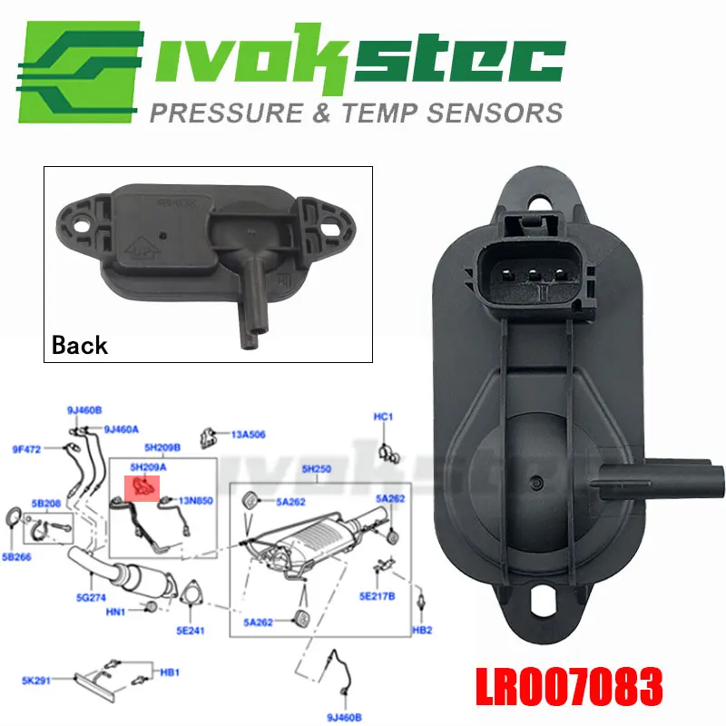 Different Exhaust Gas Pressure Sensor DPF Sensor For Land Rover Freelander 2 2.2 TD4 4x4 2006-2014 Chassis Code:L359 LR007083