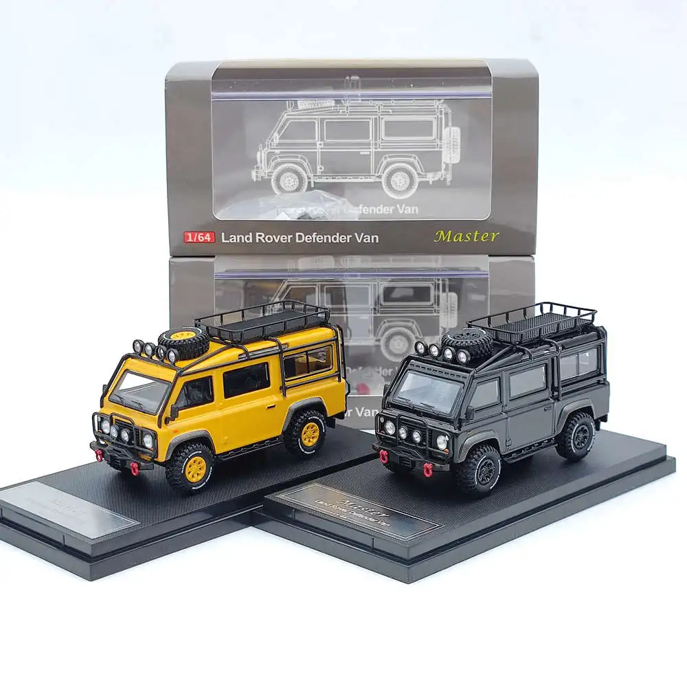 1:64 Master Defender Van Camp Diecast Toys High-End Simulation Model Car Miniature Hobby Collectible Gifts