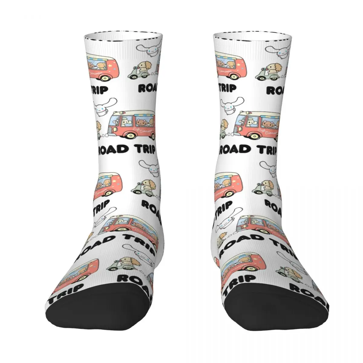 Winter Warm Colorful Men's Women's Cinnamoroll Road Trip Socks Cute Non-slip Skateboard Socks