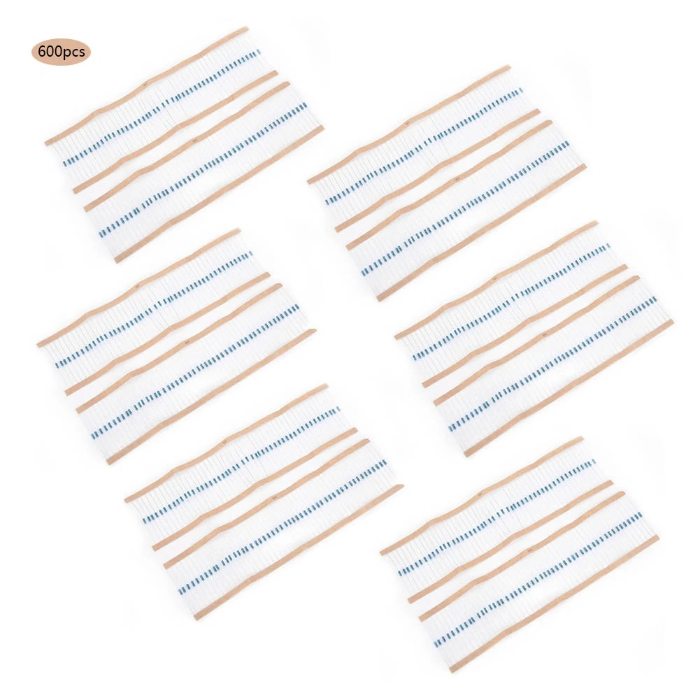 600pcs 1/4W 1% Resistors 1K / 2K / 3K / 10K Ohm Resistance Assortment Kit Set10K