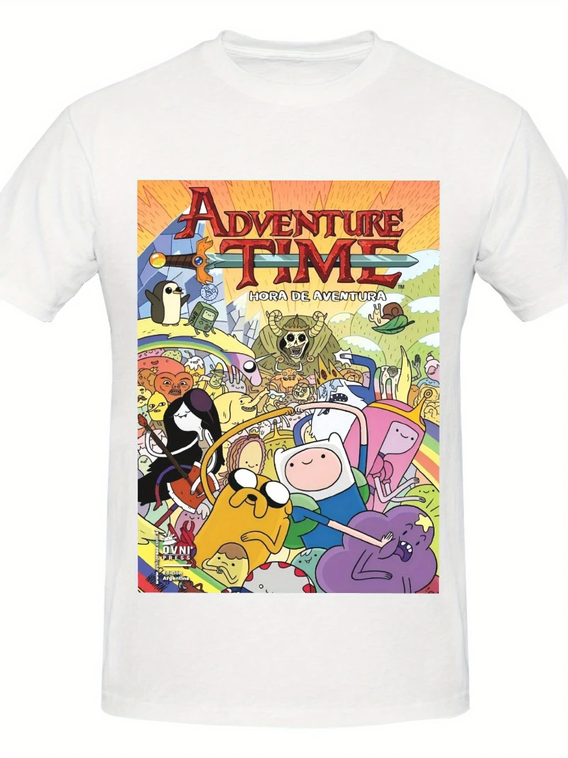 تي شيرت جرافيك لصيف 2025 للرجال وقت المغامرة 100 قطن فاخر عالي الجودة لكل من الرجال والنساء Y2k #4