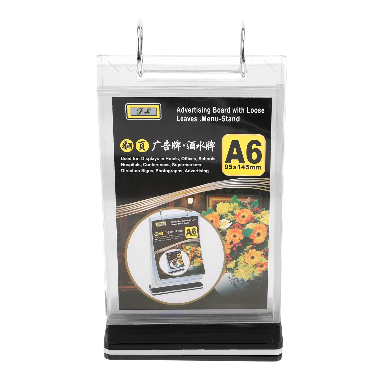 Tabletop Menu Card Display Stand Poster Holder Sign Flyer Label with Base Monitor for Desk Flip Chart