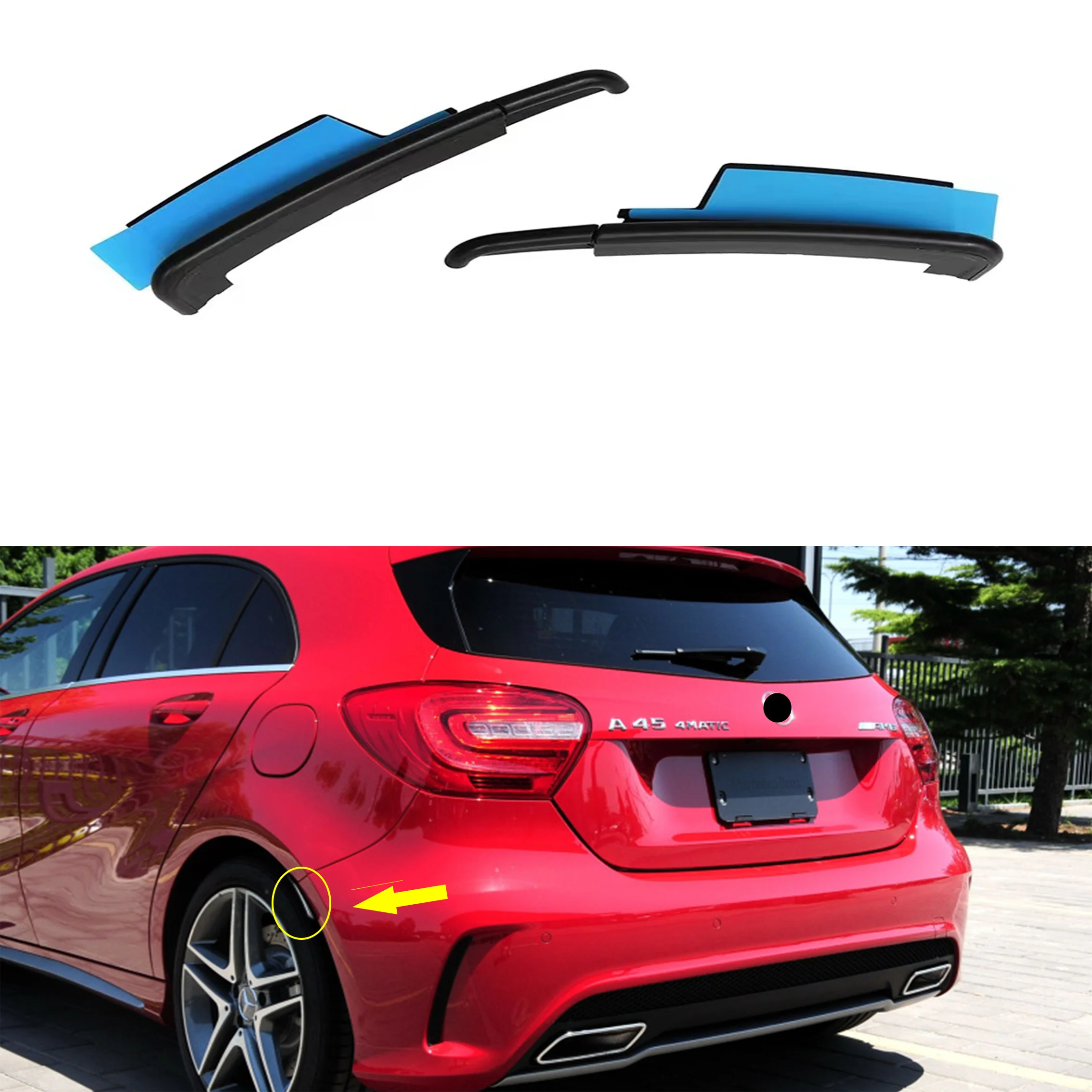 Carbon Fiber Rear Bumper Cover Trim Fender Flare Extension Wheel Eyebrow For Mercedes W176 A160 A180 A200 A250 A45 AMG 2013-2019