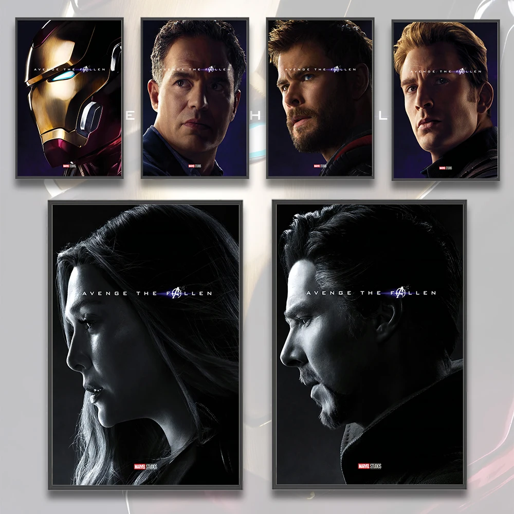 

M-Marvel The Avengers Anime Self-adhesive Poster Movie Figures Home Decoration Painting Wall Art Iron Man Room Decor Wallpaper