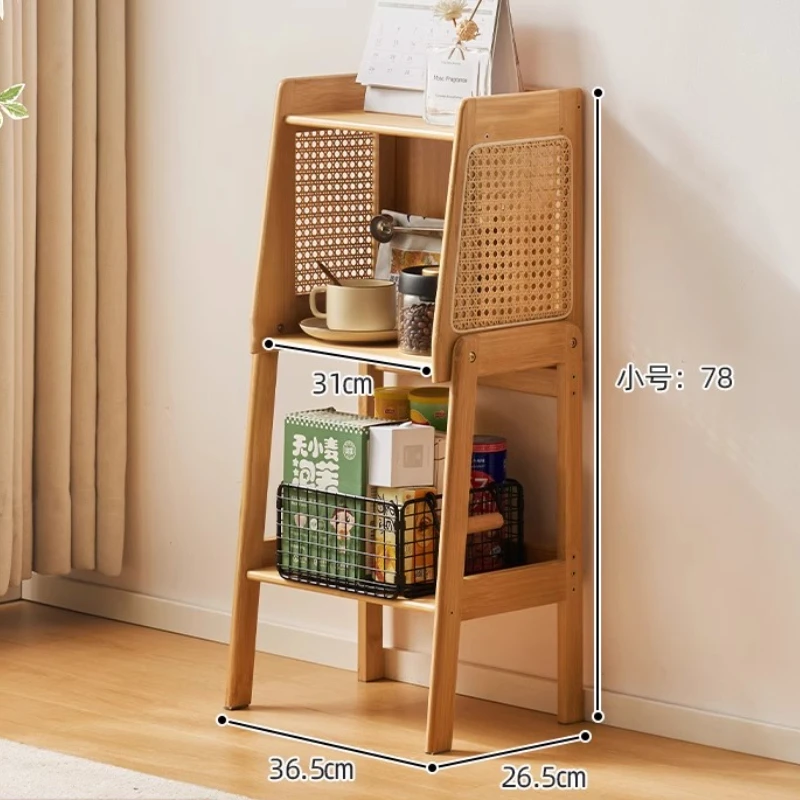 Modern Bookshelf for Living Room Rattan Storage Cabinet with Multiple Stylish TV Stand Side Table Space-Saving Display Organizer