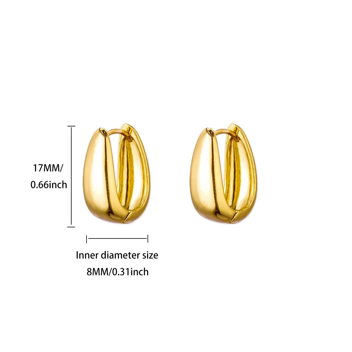Klassieke hoepeloorbellen voor dames meisjes goudkleurige dikke roestvrijstalen oorbellen 2026 trend nieuw in minimalistische oorsieraden Aretes