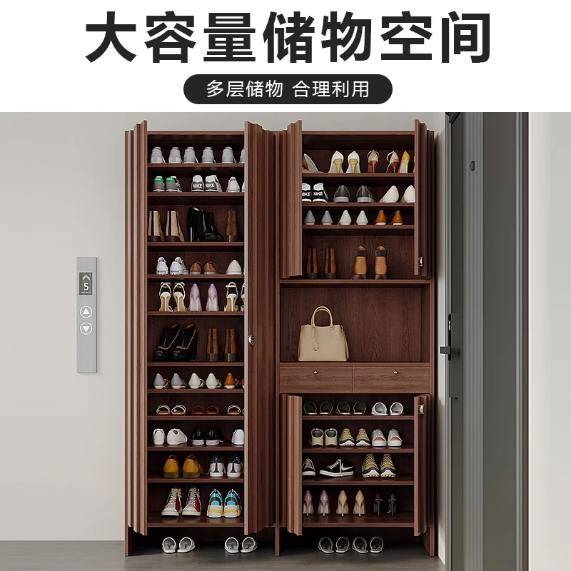 ممر خارجي مع قفل خزانة أحذية، خزانة من الخشب الصلب لممر باب المنزل مع خزانة تخزين بقفل متكاملة من aga #1