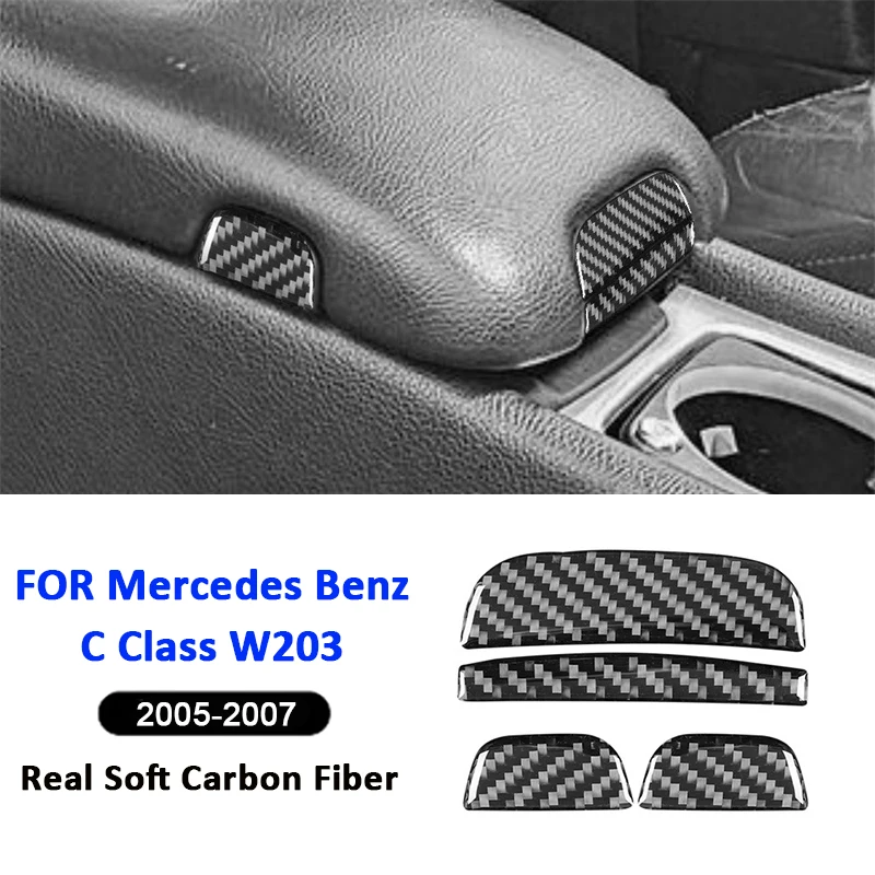 

For Mercedes Benz C Class W203 2005-2007 Carbon Fiber Car Center Armrest Box Switch Decorative Modification Interior Sticker