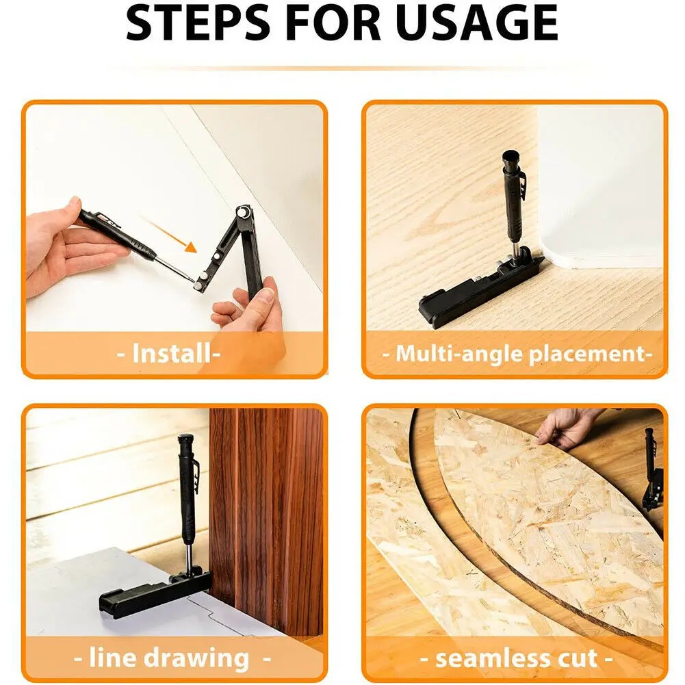 Multi Function Scribing Tool para Carpintaria, Perfil Ajustável, Scribing Ruler, Contour Gauge, Scribe Compass