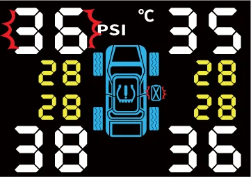 Drahtloses USB-TPMS-Reifendruckkontrollsystem mit internem Sensor für 4 Autoreifen
