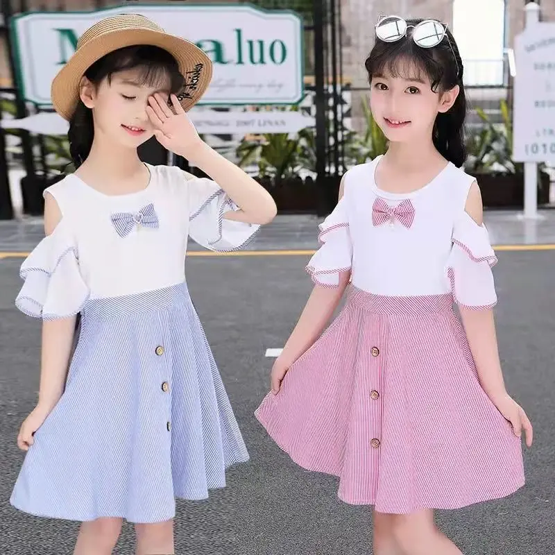 

Girls Dress for Summer Children Dresses Princess Fashion Patchwork Girl Dress for School Prom Elegant Kids Clothing 7 9 14 Years