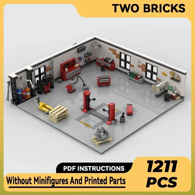 ストリートビューモデル Moc ビルディングレンガチューニングガレージアクセサリー技術ブロックギフトクリスマスおもちゃ DIY セットアセンブリ