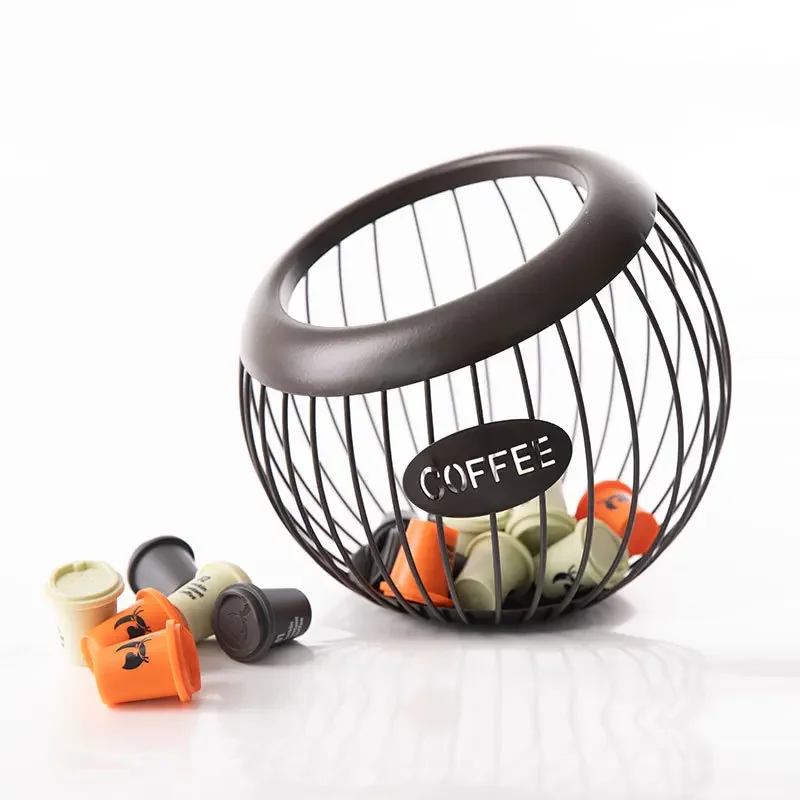 European shaped melon and fruit basket Iron art coffee capsule storage rack Dry fruit fruit storage rack diagonal basket