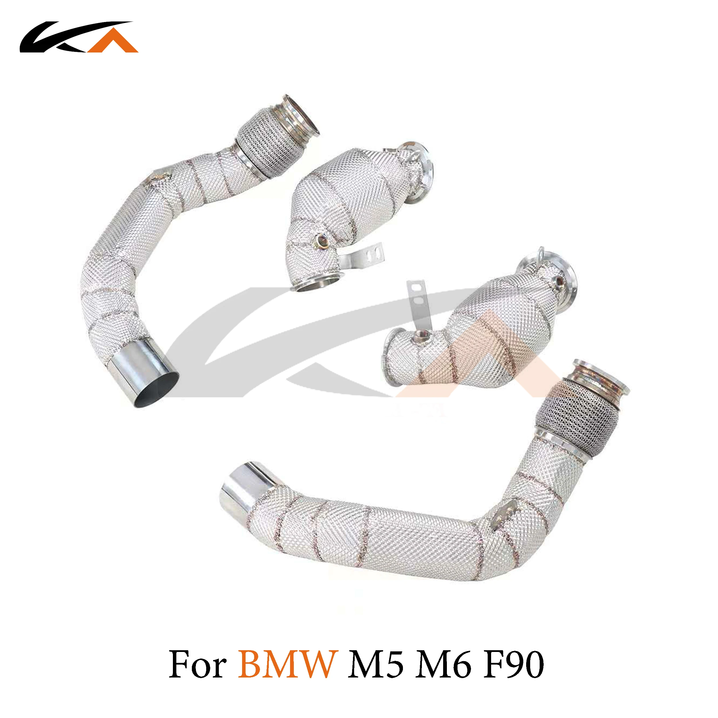 KA Tuning exhaust system header stainless downpipe for BMW M5 M6 F90 axle pipe performance catalysis heat shield