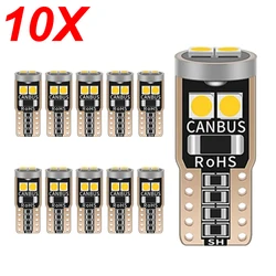 Feux de stationnement de voiture à LED super lumineuses, ampoules latérales de virage automatiques, Canbus No Brave, blanc, rouge, jaune, T10, W5W, 3030, 6smd, WY5W, 10 pièces