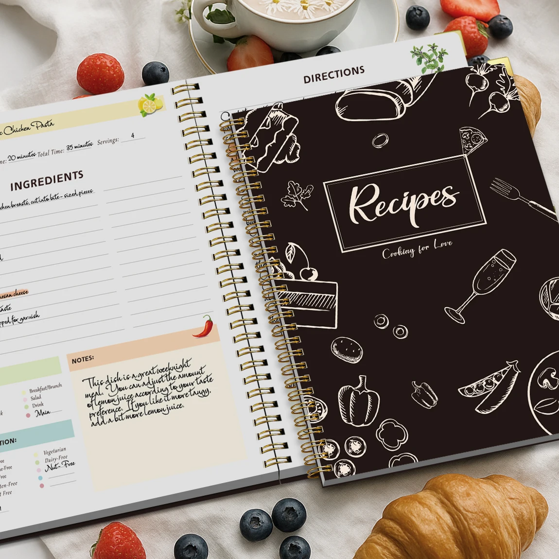Spiral Recipe Journal, Guided  - огляд і ціна Meal Prep Book