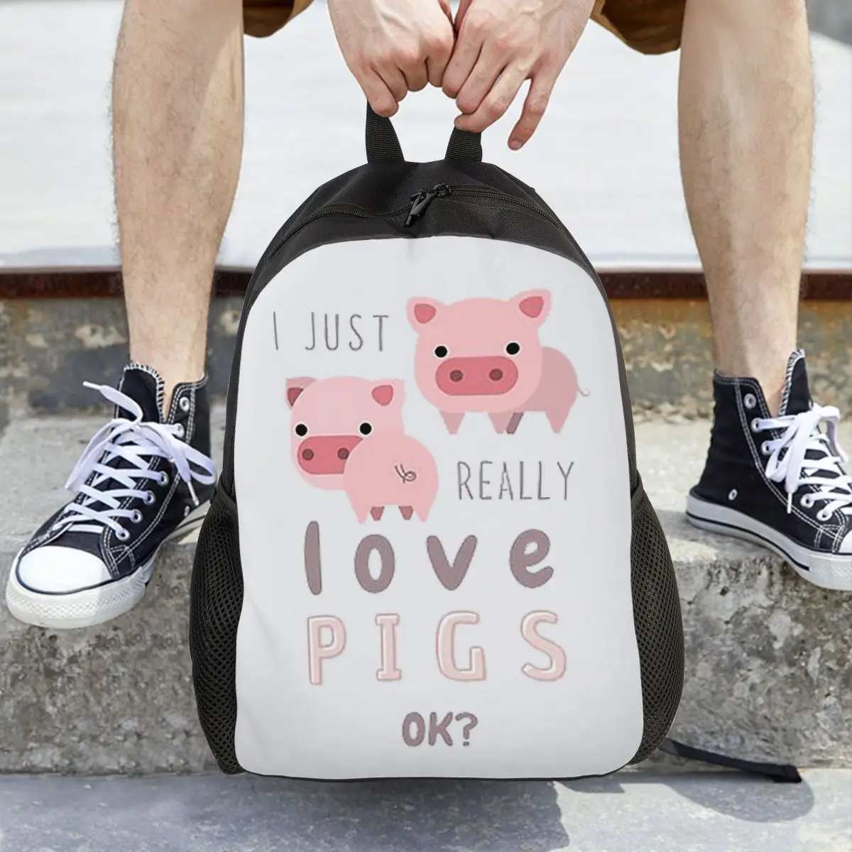 

Funny Pigs For Pig Lovers Backpack Daypack Large Capacity Boys Girls BookBag School Bag Shoulder Bags for Men Women