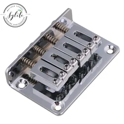 Silver 4 String Hardtail Tailpiece Bridge for Electric Ukelele Cigar Box Guitar