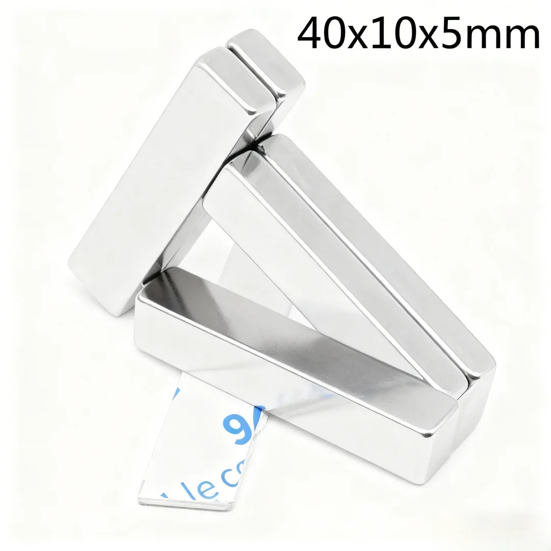 40x10x5mm Block Powerful Magnets Strong Magnet With Glue Tape For Fridge, DIY, Building, Scientific, Craft 40x10x5 40*10*5