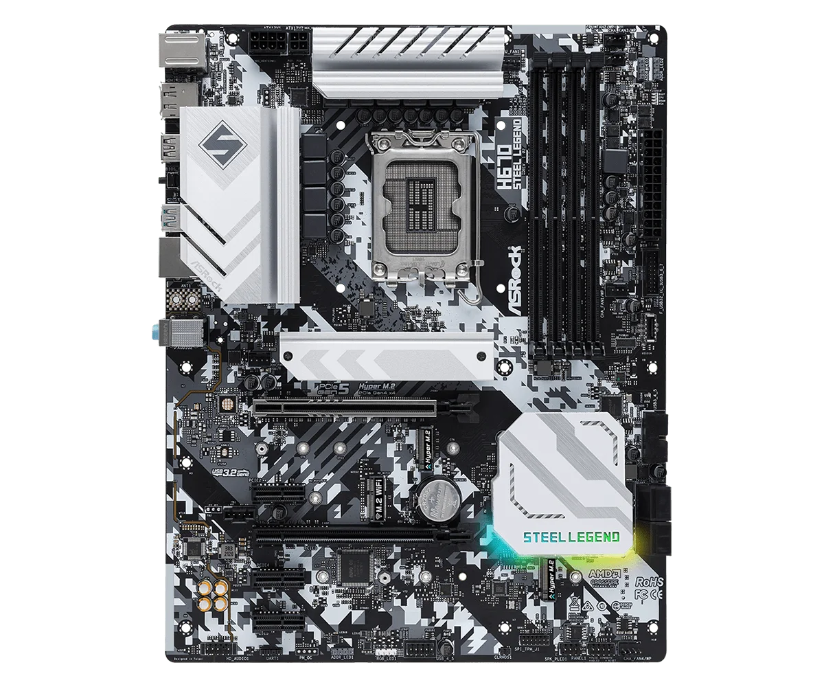 ASROCK H670 Steel Legend  Motherboard LGA1700 Intel H670 DDR4 128GB ATX support i7-14790F 14600 13900 13100 12600K 12400 cpu