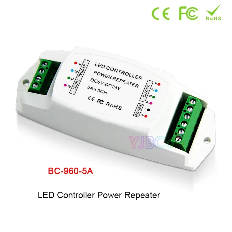 RGB LED Power Repeater Constant Voltage PWM Lamp Controller 3000V optoelectronic isolation DC 5V-24V 5A*3CH 8A*3CH Light Dimmer