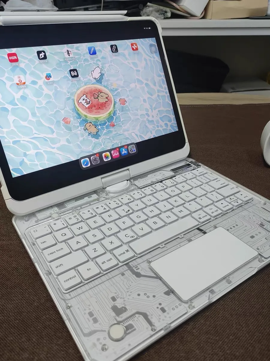 Rotating Magic Keyboard เหมาะสําหรับคีย์บอร์ด/เคส/ขาตั้ง iPad ซึ่งเป็นผลิตภัณฑ์อัจฉริยะ Bluetooth มัลติฟังก์ชั่น