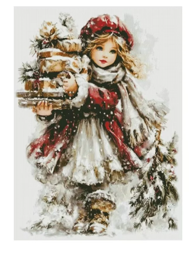 

The Girl with Gifts 18CT 16CT 14CT Unprinted Top Quality Cross Stitch Kits Embroidery Art DIY Handmade Needlework Home Decor