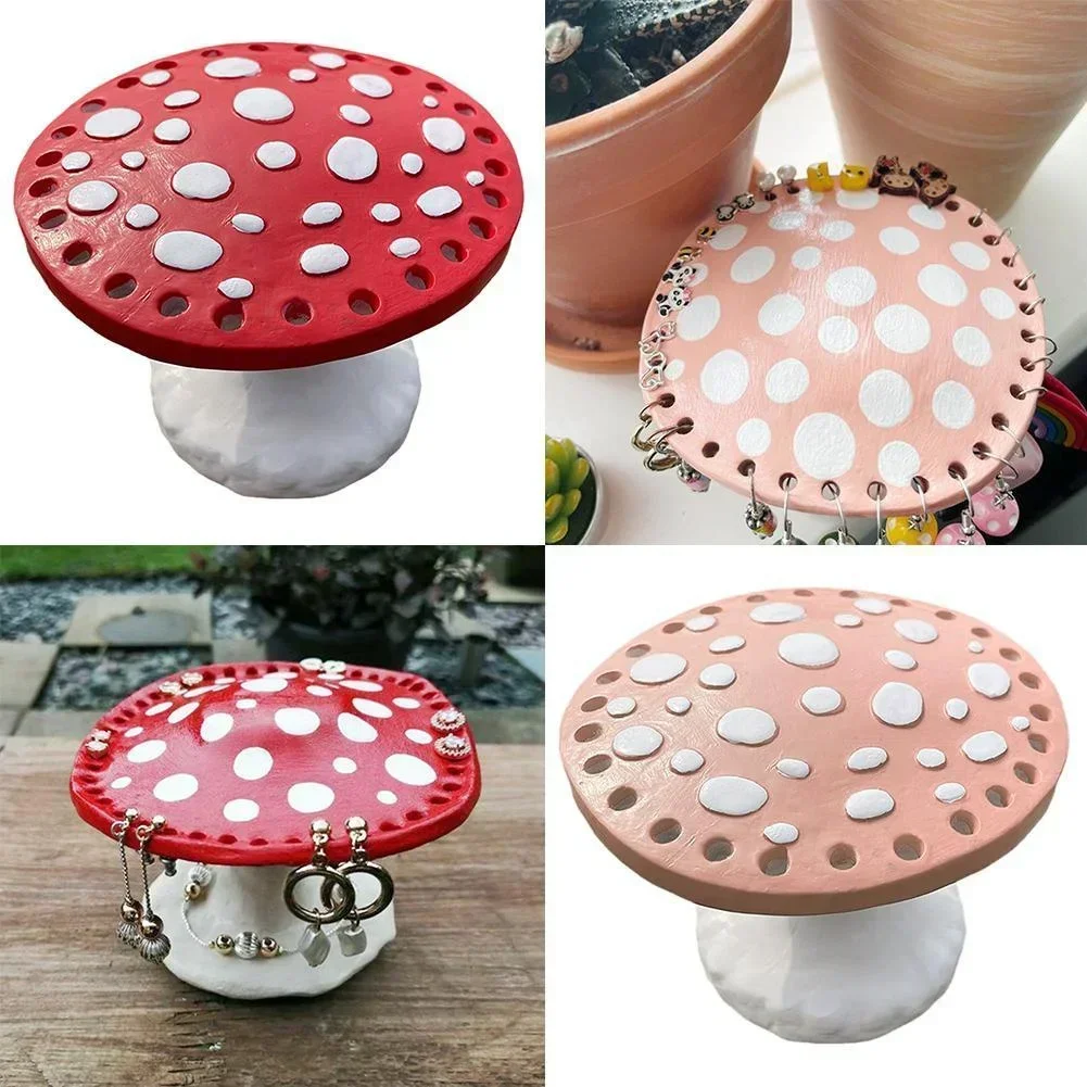 

1PC Fashionable Desktop Jewelry Rack Mushroom Resin Ornaments for Organizing and Storing Necklaces and Earrings