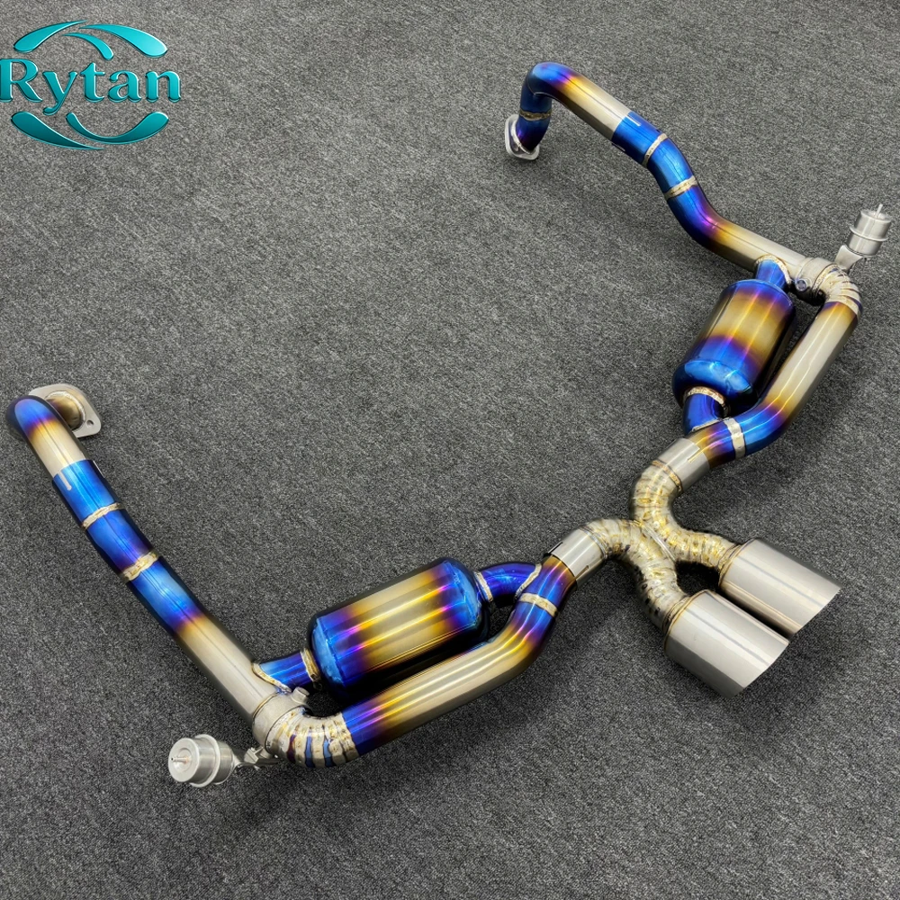 Rytan Performance Exhaust Pipe Exhaust Valved Titanium Blue Valvetronic Exhaust System Catback for  981 GT4 4.0T
