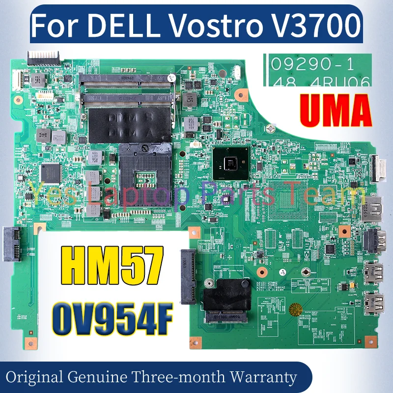 09290-1 Voor DELL Vostro V3700 Laptop Moederbord CN-0V954F 0V954F HM57 Notebook Moederbord 100% Getest