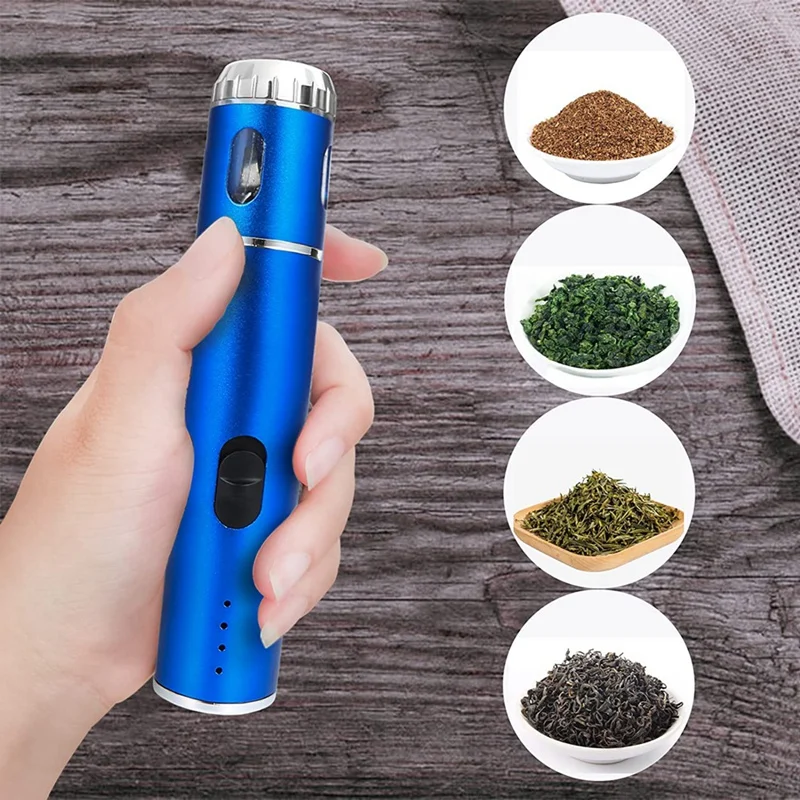 Electric Portable Herb Grinder USB Rechargeable Spice Grinder For  Product And The Kitchen Grinding Blue