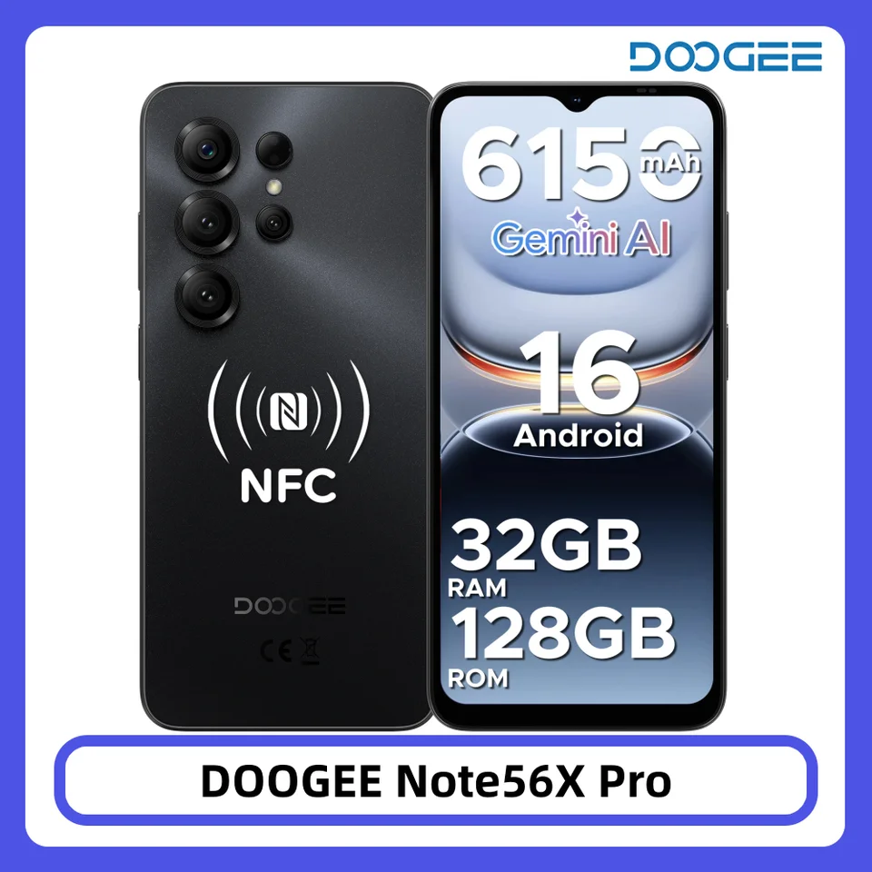 DOOGEE Note56X Pro Android 16 Smartphone 32GB 128GB 6.56