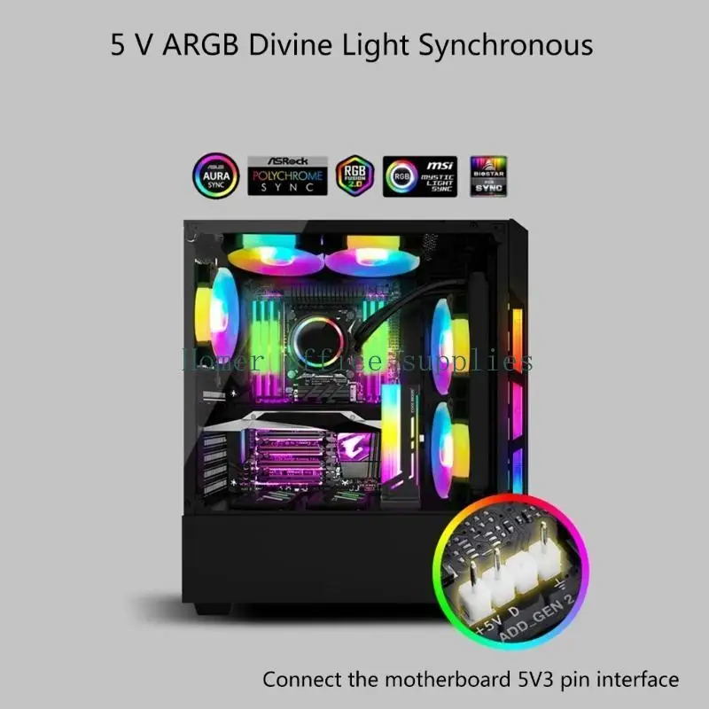 K43B Versatile ARGB Vertical Bracket for Graphics Cards Light Up Gaming Space Non slip Base Support Mount