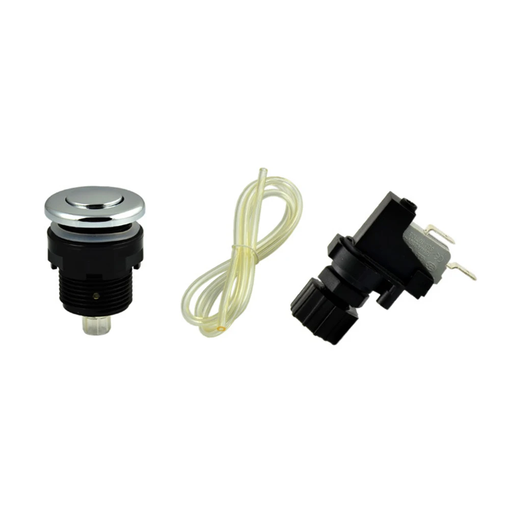 

125-250V 28/34mm Pneumatic Switch On Off Push Button Switch Kit For Bathtub Spa Waste Garbage Disposal