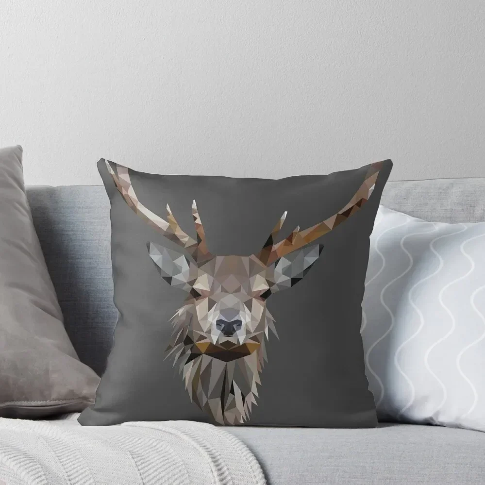 Low Poly Stag Throw Pillow Sofa Cushion New year Pillowcases pillow