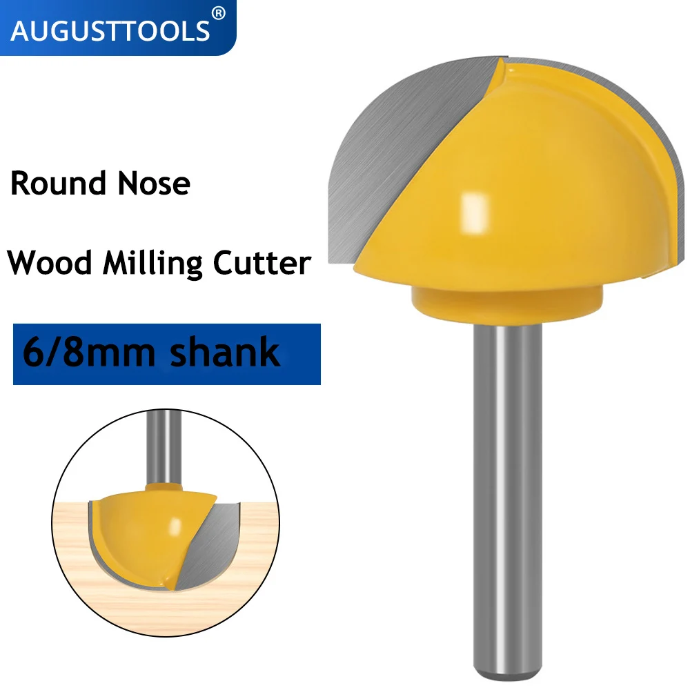 

6mm Shank Solid Carbide Round Nose Bits Wood Router Cutters 6/8/12/16/18/20/22mm Carpentry Woodworking Tools